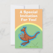 Drôle kangourou et koalas dessin animé invitation (Dos)