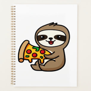 Drôle Kawaii Chibi Paresseux avec Pizza � Dessin A