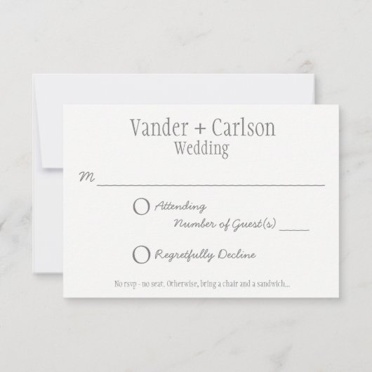 Drôle Kindly Répondre Pois mariage carte RSVP (Dos)