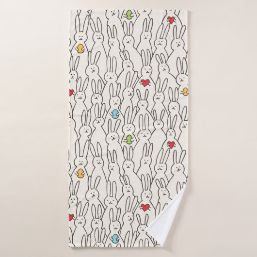 Drôle lapin cousu motif (Serviette de bain)