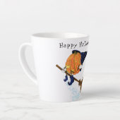 Drôle Latte Mug Halloween Citrouille Sorcière Vole (Angle gauche)
