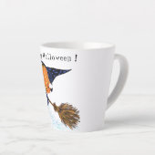 Drôle Latte Mug Halloween Citrouille Sorcière Vole (Angle droit)