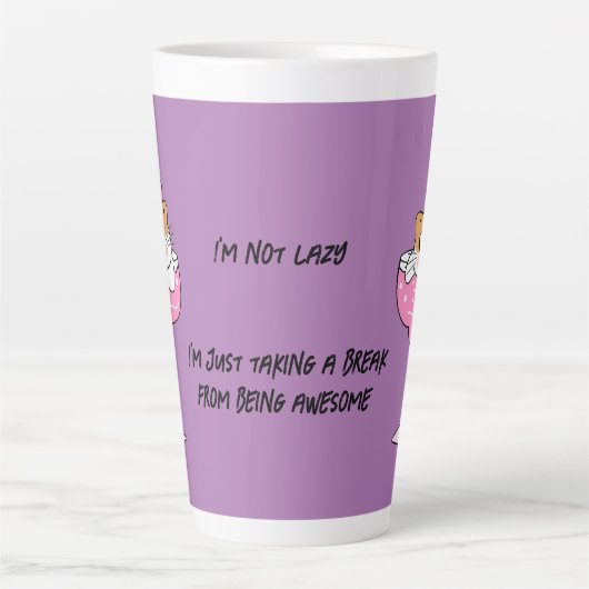 Drôle Lazy Chat Latte Mugs (Devant)