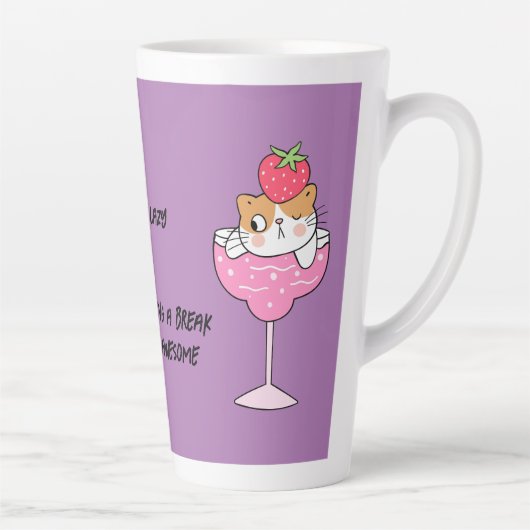 Drôle Lazy Chat Latte Mugs (Droite)