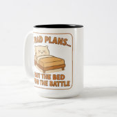Drôle Lazy Chat Mug - "J'Avais Des Plans Mais Le L (Devant gauche)