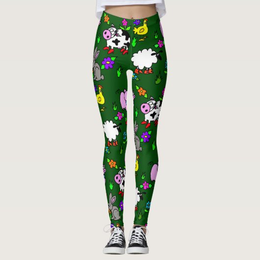 Drôle Leggings animaux de ferme (Devant)