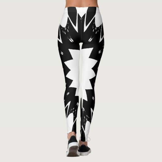 Drôle Leggings Black et White Star (Dos)