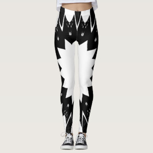 Drôle Leggings Black et White Star