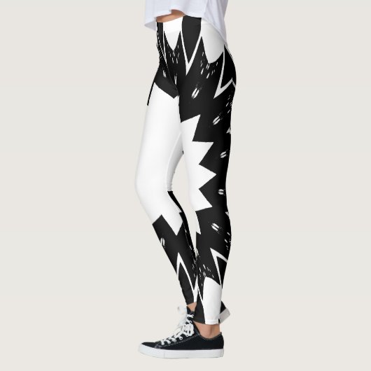 Drôle Leggings Black et White Star (Gauche)