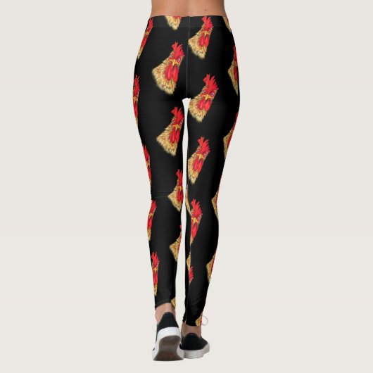 Drôle Leggings Surpris Rooster - Choisir la couleu (Dos)