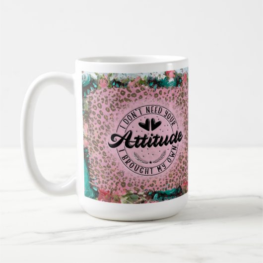 Drôle Leopard rose l'attitude florale Mug pour ell (Gauche)