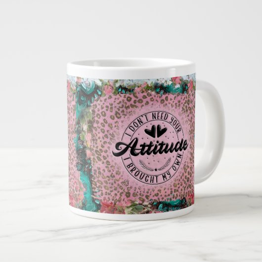Drôle Leopard rose l'attitude florale Mug pour ell (Devant droit)