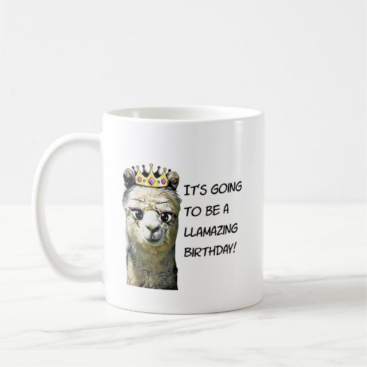 Drôle Llama Anniversaire Mug (Gauche)