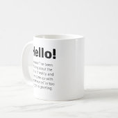 Drôle Long Bonjour Mug (Devant gauche)