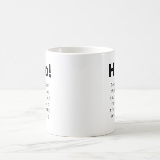 Drôle Long Bonjour Mug (Centre)