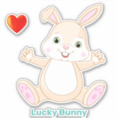 Drôle Lucky Bunny Pâques et Sticker Coeur (Devant)