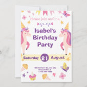 drôle Magique Unicorne Invitation Anniversaire (Devant)