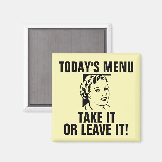 Drôle Magnets Rétro, MENU AUJOURD'HUI (Recto/Verso)