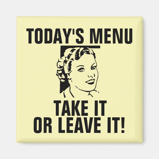 Drôle Magnets Rétro, MENU AUJOURD'HUI (Devant)