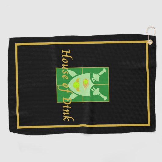 Drôle Maison de Dink Pickleball Crest Serviette de (Horizontal)