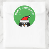 Drôle manchot de Noël à et des autocollants (Sac)