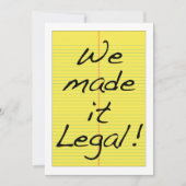 Drôle Mariage Nous l'avons fait invitation légale (Devant)