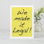 Drôle Mariage Nous l'avons fait invitation légale (Debout devant)