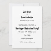 Drôle Mariage Nous l'avons fait invitation légale (Dos)