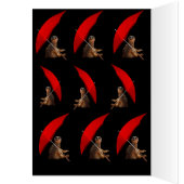 Drôle Meerkat Assis Sous Parapluie, Carte Annivers (Intérieur (Gauche))