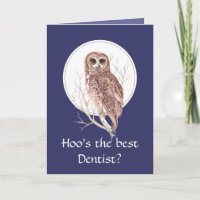 Drôle Meilleur Dentiste ? Merci Wise Owl Art Humou