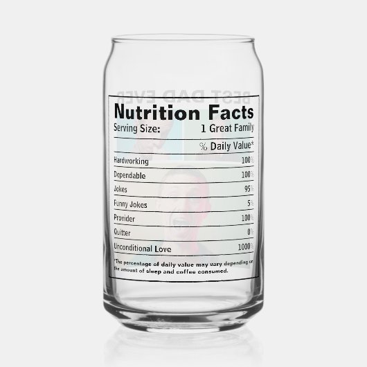 Drôle Meilleur Papa Jamais Photo | Valeur nutritiv (Verso)