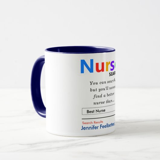 Drôle Meilleure infirmière Mug (Devant gauche)
