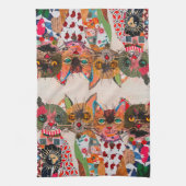 Drôle Mélange Média Chat 1/2 Plier Serviette de cu (Vertical)