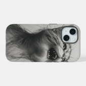 Drôle Mème de chat Yelling noir et blanc coque iph (Verso Horizontal)