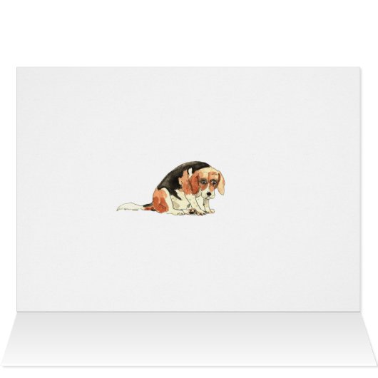 Drôle mignon Beagle chien d'aquarelle Humour d'art (Intérieur Horizontal (Haut))