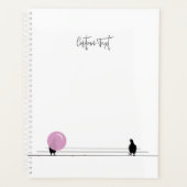 Drôle mignon Bubblegum Birds sur un fil blanc (Devant)