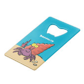 Drôle mignon caricature pourpre crabe ermite (Devant Angle)