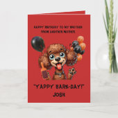 Drôle mignon Chien simple carte de voeux d'anniver (Devant)