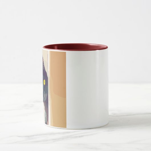 Drôle mignon Curious Chat illustré Mug (Centre)