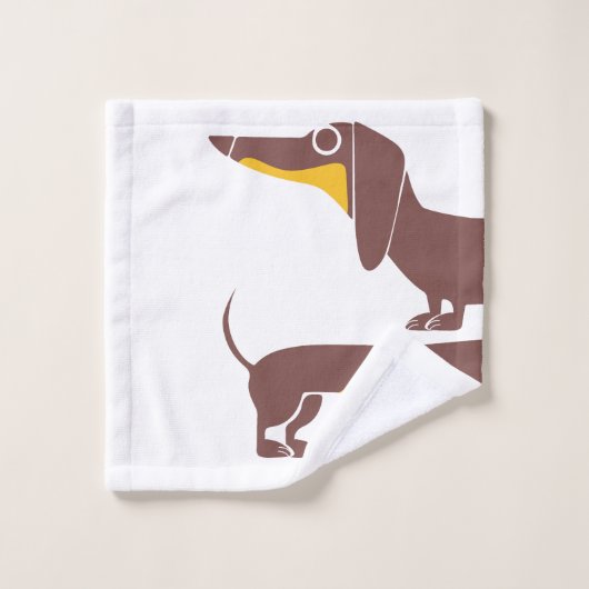 Drôle mignon dachshund pour parent chien long (Gant de toilette)