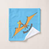 Drôle mignon dessin animé de pterodactyle volant o (Gant de toilette)