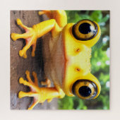 Drôle mignon Grenouille Jaune Puzzle (Horizontal)