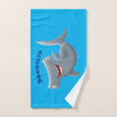 Drôle mignon requin marteau dessin animé (Serviette à main)