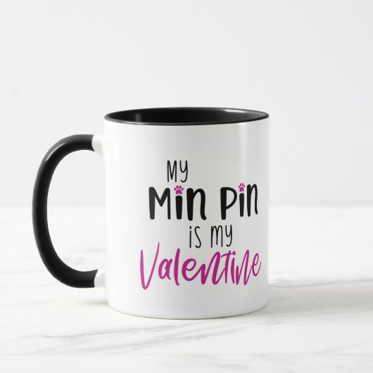Drôle Min Pin Valentine's Day Mug (Gauche)
