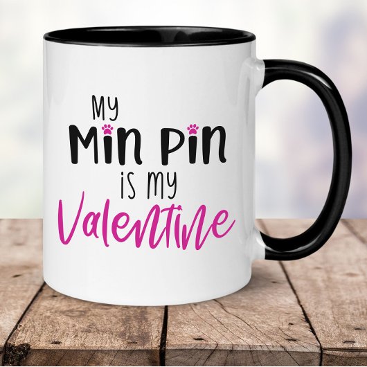 Drôle Min Pin Valentine's Day Mug