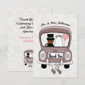 Drôle, Mme. & Mr newlyved merci Carte postale (Devant / Derrière)