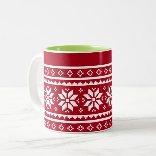 Drôle moche pull de Noël motif tasses à café (Devant gauche)