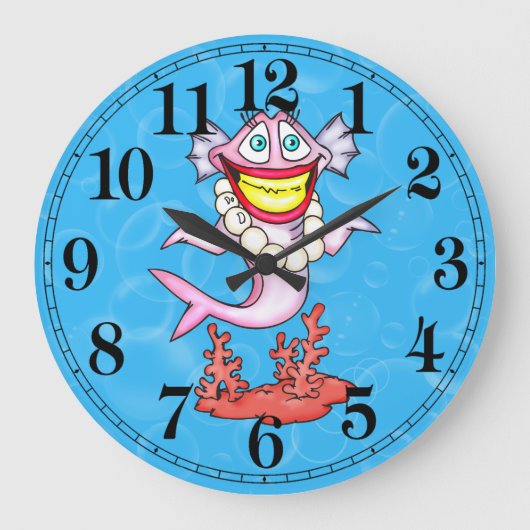 Drôle Mode Diva Poisson Mur Horloge (Recto)