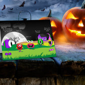 Drôle, Monstres, Carte Halloween