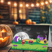 Drôle, Monstres, Carte Halloween